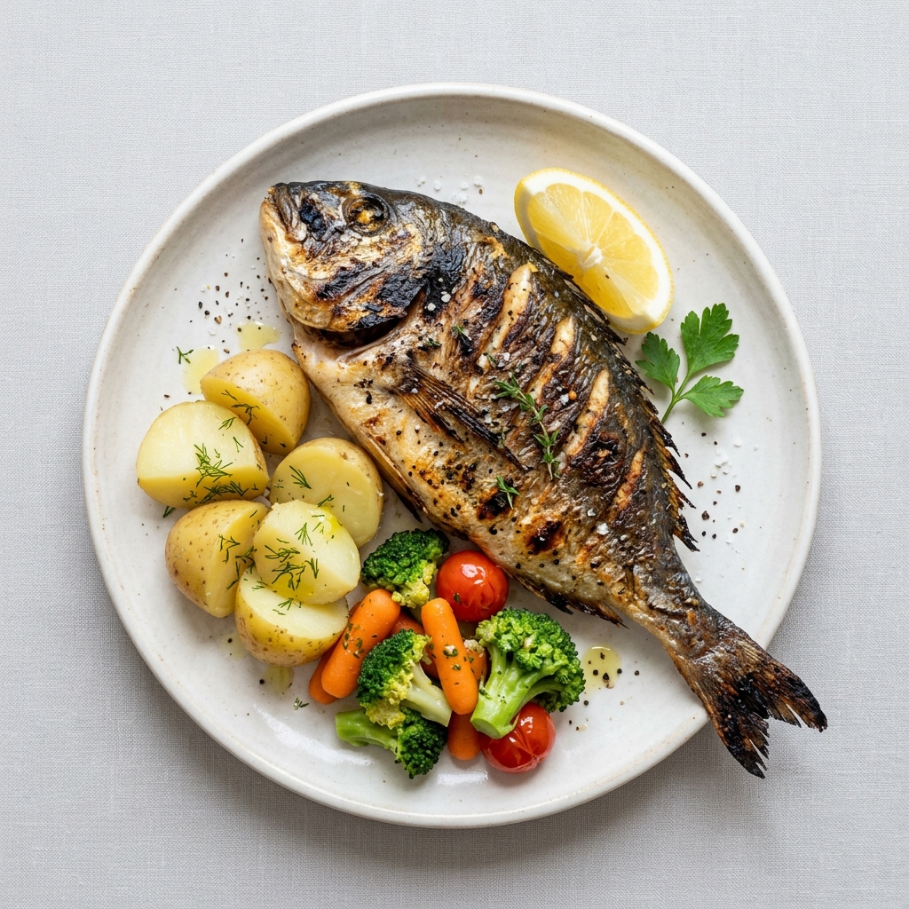 Peixe grelhado do dia